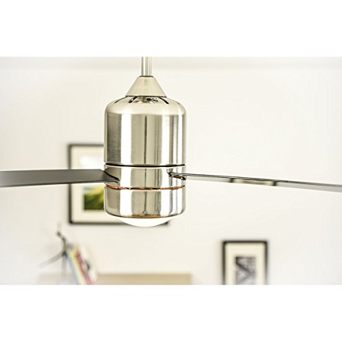 aireRyder Deckenventilator Loft mit Beleuchtung und Fernbedienung, Gehäuse Nickel satiniert, Flügel Transparent, 112 cm - 3