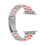 H.eternal für Apple Watch Series 4 Armbanduhr für Herren Damen 38mm 42mm Edelstahl Watch Uhrenarmband Armband Armbanduhr Klassisch Ersatz Uhren Armband (42mm /44mm, Orange)