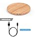 Produktbild QI Holz Ladestation + 2m Ladekabel im Set | Kompatibel mit Android und Apple iPhone XS, XS Max, XR, X, 8, 8plus, iPhone X, kontaktloses Laden, Holz Qi Charger, Ladekabel, Ladestation - Bambus Rund