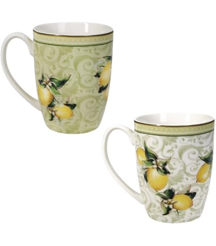 BRANDANI Vassoio Rettangolare Limoni In Porcellana - 33x24,5 Cm, Decoro Mediterraneo, Adatto A Microonde E Lavastoviglie
