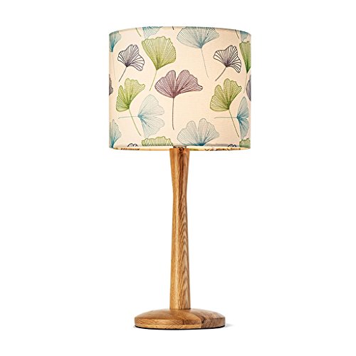 Preisvergleich Produktbild TangMengYun Moderne einfache kreative Tischlampe, gestickte helle Schatten Eiche dekorative Lichter, Wohnzimmer Schlafzimmer Nachttisch Lampe Tischlampe Schreibtisch Lampe (E27) ( Color : Ginkgo leaf lampshade-25*47cm )