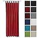 Produktbild Beautissu® Blackout-Vorhang Amelie mit Schlaufen - 140x245 cm Rot - Verdunklungsgardine Schlaufenschal Blickdicht