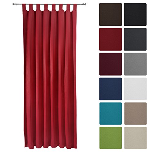 Preisvergleich Produktbild Beautissu® Blackout-Vorhang Amelie mit Schlaufen - 140x245 cm Rot - Verdunklungsgardine Schlaufenschal Blickdicht