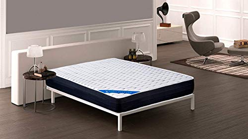 Imperial Confort Stockholm 21 Viscoelástico, Poliéster, Blanco y Gris, 90x190