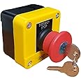 Giffex Emergency Stop Push Button Switch, Panic Switch with Two Keys