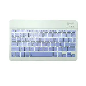 Universal Ultra Slim Portable Wireless Bluetooth Keyboard with Built-in Rechargeable Battery for iOS, Windows, Android, Laptop, PC, Notebook (Purple)