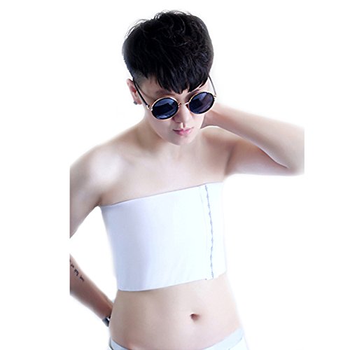 BaronHongTomboy Trans Lesbian Strapless Plus Size Chest Binder Top with 20 CM Elastic Band
