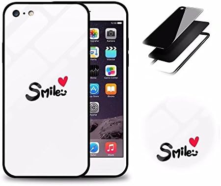 iPhone 6S Case Glass, MingKun Pattern Transparent 9H Tempered Glass + TPU Silikon Mirror Case Cover for iPhone 6S 6 Cover Anti-Scratch Protective Case Skin - Design 11