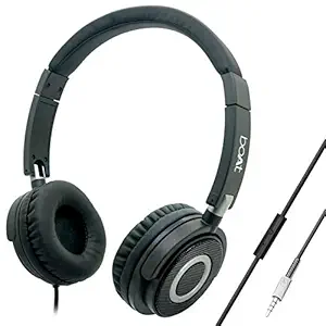 boAt Bassheads 900 Wired On Ear Headphones with Mic (Carbon Black)