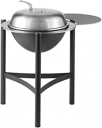 Stylish Stainless Steel Kettle Charcoal BBQ With Sidetable Has Simple Design &amp; Many Unique Details With Patented Liner That Collects Grease and Ash - High Quality Cookware For The Best Possible Cooking Results By eCommerce Excellence (No Cover)