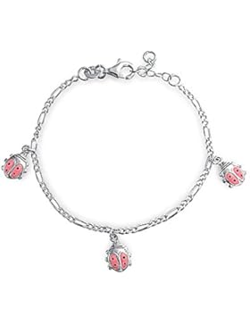 Bling Jewelry Mädchen Rosa Emaille Marienkäfer Armband 925 Silber 6