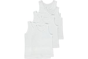 BONJOUR Back to School 6 Pack Kids Boys Girls 100% Cotton Warm Vests/Available in Ages 2 up to 13 Years