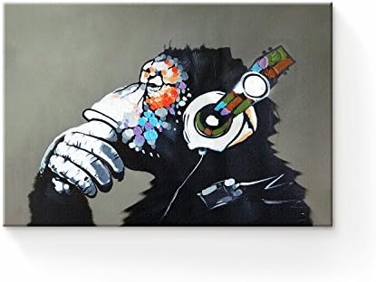 Modern Framed Gorilla Monkey Music Oil Painting Wall Decoration Painting Home Decor Oil Painting on Canvas 16x20 inches by Sunteeny