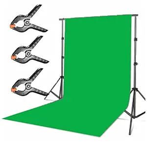 Boltove 8FTX12FT Green Backdrop Background with 3pcs Spring Clamps for Photography Backdrop,Photoshoot Background, Home Decoration, Product Photography, Screen Video Recording, Curtain