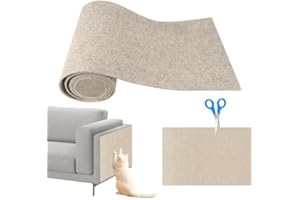 Shujin Self-Adhesive Cat Scratching Mat,DIY Cat Wall Scratching Mat Trimmable Cat Scratching Mat, Anti Scratch Protection Cats for Protects Sofa Carpets Furniture Protection,Khaki,30cmx100cm