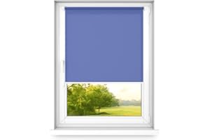 time4blinds Mini Estor Enrollable Basic - Estor Enrollable - No Invasivo - Estor Enrollable de Ventana Interior Sin Taladrar - 600x1900mm Azul Real Operado en el Lado Izquierdo