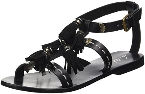 L'ATELIER TROPEZIEN Women’s Sandale Pompom Gladiator Sandals Black Size: 39 EU