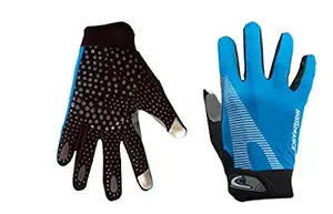 Mototrance Touch Recognition Full Finger All Season Outdoor Gloves Large Size (Blue)
