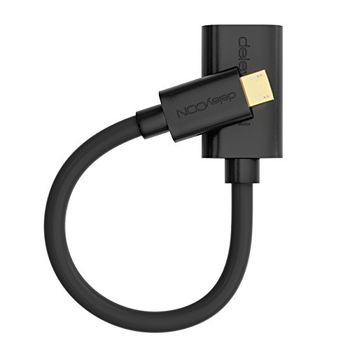 deleyCON [0,2m] USB 2.0 High Speed OTG Adapter – OTG Adapter für Smartphone & Tablet – USB A-Buchse zu USB Micro B-Stecker – USB 2.0 High Speed Technologie – Übertragungsraten bis zu 480Mbps – geschirmtes, flexibles PREMIUM USB 2.0 Kabel – schnelle und sichere Datenübertragung – abwärtskompatibel zu USB 1.1 – OTG Adapter für Handy, Smartphone und Tablet – Farbe: Schwarz - 3