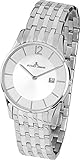 Jacques Lemans Unisex Erwachsene Datum klassisch Quarz Uhr mit Edelstahl Armband 1-1852H