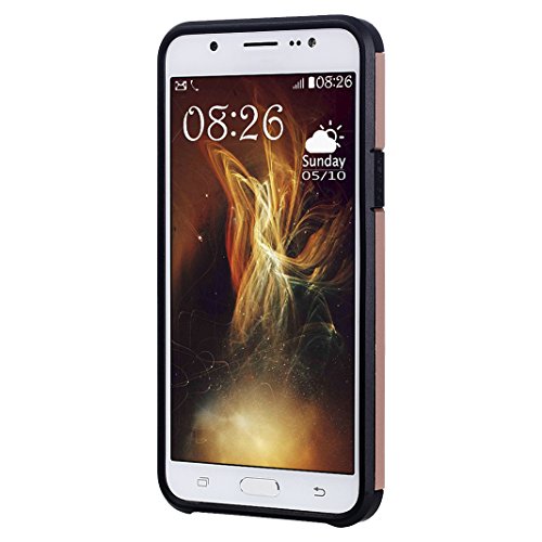 Galaxy J7 2016 Hülle Outdoor Rosa Schleife® PC Hard Back Cover Weich Silikon Bumper mit Dual Layer Schutz Hybrid Case Schutzhülle Handyhülle für Samsung Galaxy J7 2016 / J7109 / J7108 (5.5 Zoll) - 4