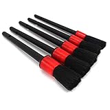 Sin piezas de metal: fabricado con cerdas de jabalí mezcladas con fibras sintéticas. Ofrecen la combinación correcta de resistencia y flexibilidad. No hay peligro de dañar o rayar sus ruedas sensibles. Suave y suave: ideal para el uso en asientos de napa blandos o para la limpieza de emblemas en exteriores.