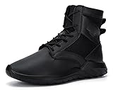 Mens Womens Unisex Ankle Boots Lace Up Cushioning Black Leather Winter Snow Shoe