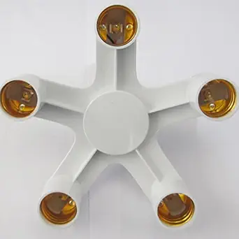 VEECOME E27 1 to 3/4/5-Head Converter Lamp Holder Light Base Durable for Studio Light