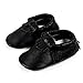 Oyedens Cute Baby Tassel Soft Sole Leather Shoes Infant Boy Girl Toddler Moccasin (13cm/5.11"(6~12 month), Black)