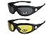 Produktbild X-CRUZE 2er Pack Choppers 911 X 06 Sonnenbrillen Motorradbrille Sportbrille Radbrille - 1x Modell 01 (schwarz/schwarz getönt) und 1x Modell 03 (schwarz/gelb getönt)