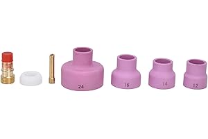 PWSHYMI 7Pcs Saldatura TIG Accessorio Ugello di Ceramica Collet Gas Lens Cup Guarnizione per WP17/18/26 TIG Gas Lens Kit