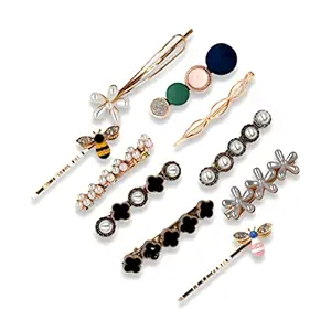 ANNA CREATIONS Piece Korean Style Pearl Barrettes Womens Set Hairpin Korean Style Hair Clip Marble Alligator bobby pins Duckbilled Headdress Jewelry Hair Accessories set (8)