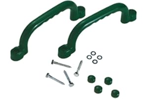 CHILDWOOD PLAY Set of 2 Grab Handles with Finger Grips for Climbing Frames, Treehouses, Playhouses, and Outdoor Playground Equipment – Available in 5 Colors for Safe and Fun Play (Green)