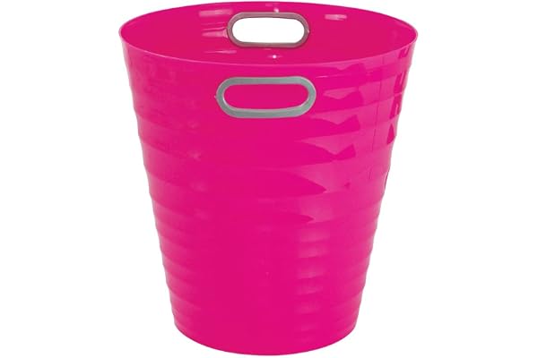 Waytex 931077 Poubelle de bureau rose – Corbeille à papier en plastique design moderne pour bureau, chambre, salle de bain – Contenance 12,5L – Couleur Rose