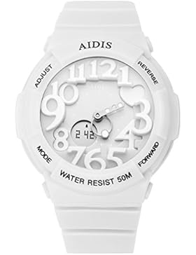 Childrens qsl uhr,Tiefe von 50m wasserdicht Chronograph stoppuhr Alarm Kalender Bewegung Dual-display Digitaluhren...