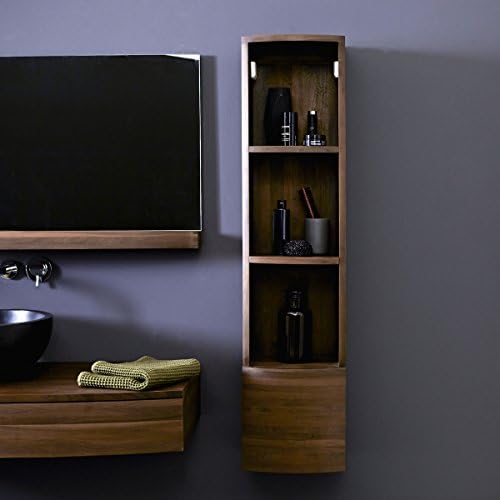 Wall-Mounted Walnut Column Cupboard 126 cm Miles