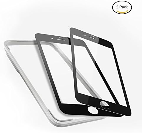 Mimoday for iPhone 7 Plus Screen Protector Tempered Glass Edge to Edge Film Clear Glass Screen Cover with Easy Installation Frame Black (2 Pack)