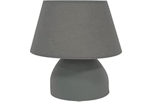 ONLI Lámpara de mesa Nano de metal y tejido, color gris, 6 W