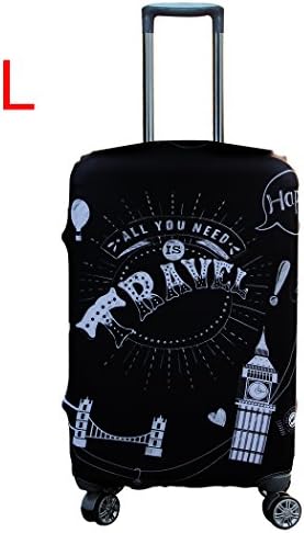 LOVECOLOUR Fashion Thick Elastic Black Travel Luggage Cover Protector Suit 26-28 Inch Suitcase(L)