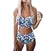 Produktbild Bikini Damen Set Neckholder Badeanzug mit High Waist Retro Vintage Stil Bademode mit Hoher Taille Schwimmanzug Bikini Set Zweiteiler Geteilter Swimsuit Strandmode Badebekleidung