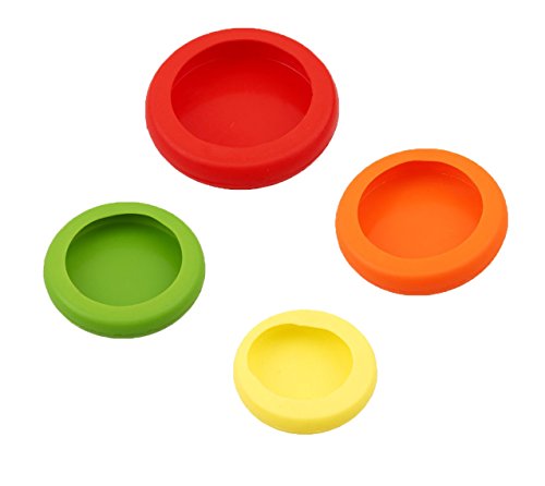 BWSM 4pcs Silikon Stretch Lids für zum Abdecken von Töpfen, Obst und Gemüse Abdeckung, Schüssel Frische Abdeckung - 5