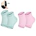 Produktbild NiceButy 2 Paar Feuchtigkeitsgel Ferse Socken offene Zehensocken trocken hart Bruch mit hohen Absätzen Fußpflege Gel Ferse Set (grün und pink) Körperpflege