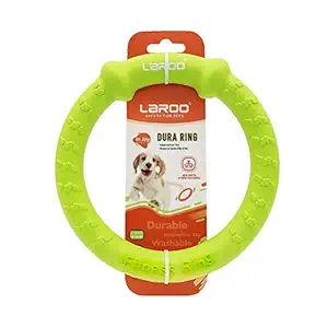 LaRoo Dog Flying Ring disc Dog Toy Water Floating, Outdoor Fitness Flying Discs, Tug of War Interactive Training Durable Soft Chew Toys for Large and Small Dogs. (Green 7in)