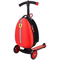 Ferrari Patinete Equipaje Maleta Scooter niños tres ruedas Plegable Escúter de altura ajustable Carga máxima 50 kg Rojo