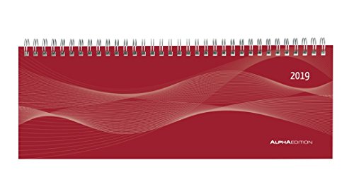Preisvergleich Produktbild Tisch-Querkalender 1 Woche auf 2 Seiten Profi rot 2019