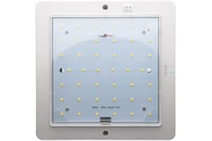 Riloer Plafonnier LED 12V-24V 9W pour Camping Car RV lampe de toit - blanc chaud Universel caravane camping-car bateau feux de toit lampe blanc/chaud