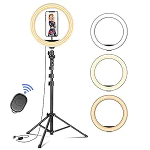 Selfie Ring Light with Tripod Stand, Befame 3 Modes Led Ring Light for Makeup/Photography/vlog/TIK Tok, Compatible with iPhone/Android