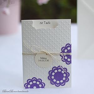 10 Einladungskarten Einladung Taufeinladungen zur Taufe Mädchen Handarbeit binnbonn