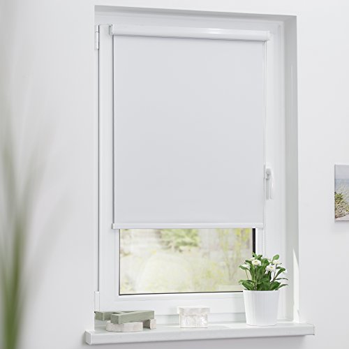 Lichtblick RVK.100.175.01 Thermo-Rollo Klebfix mit Kassette, ohne Bohren, Verdunkelung – Weiß 100 x 175 cm (B x L) - 2