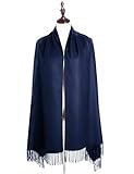 WISH CLUB Pashmina Scarf Cashmere Shawls Wrap Tassel Scarf Women Fringe Scarf